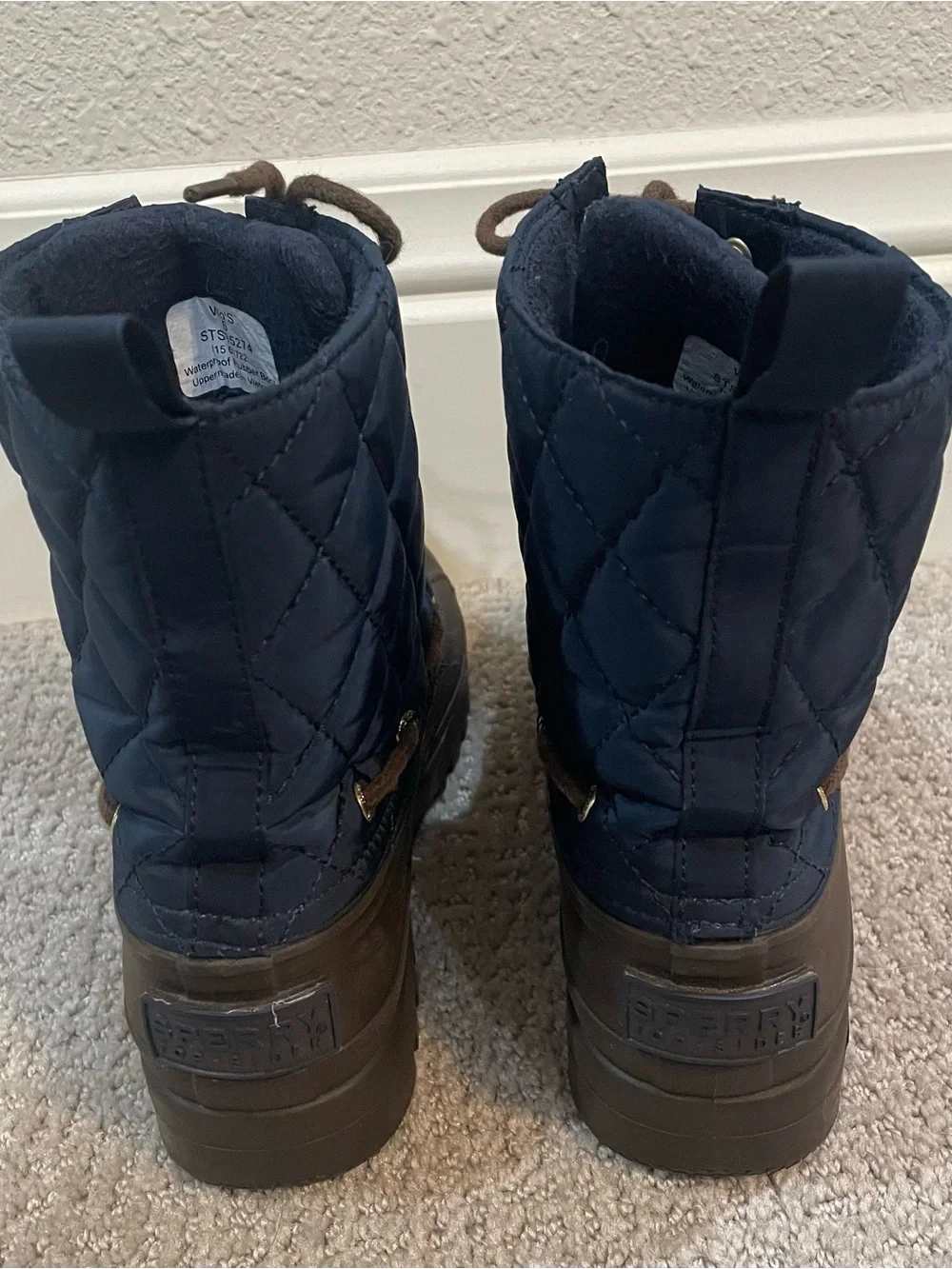 Sperry Navy and Brown Women's Winter Duck Boots